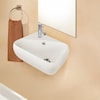American Imaginations 17.5-in. W Wall Mount White Vessel Set For 1 Hole Left Faucet AI-34231